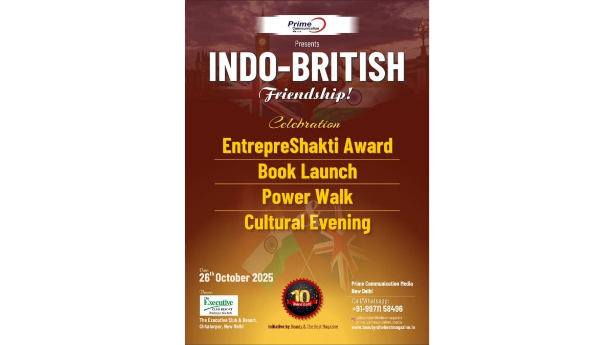 Sonia Gupta, A True Testament of woman empowerment gracing Indo-British Friendship Celebration as the Celebrity Guest from UK!happening on 26th Oct, The Executive Club & Resort, Chhatarpur, New Delhi